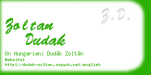 zoltan dudak business card